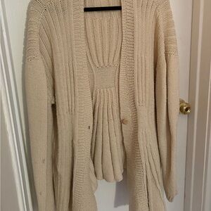 Women's handknit Cream Sweater